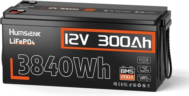 Main image of HumsiENK 12V 300Ah (314Ah) LiFePO4 Battery 3840Wh Lithium Iron Phosphate
