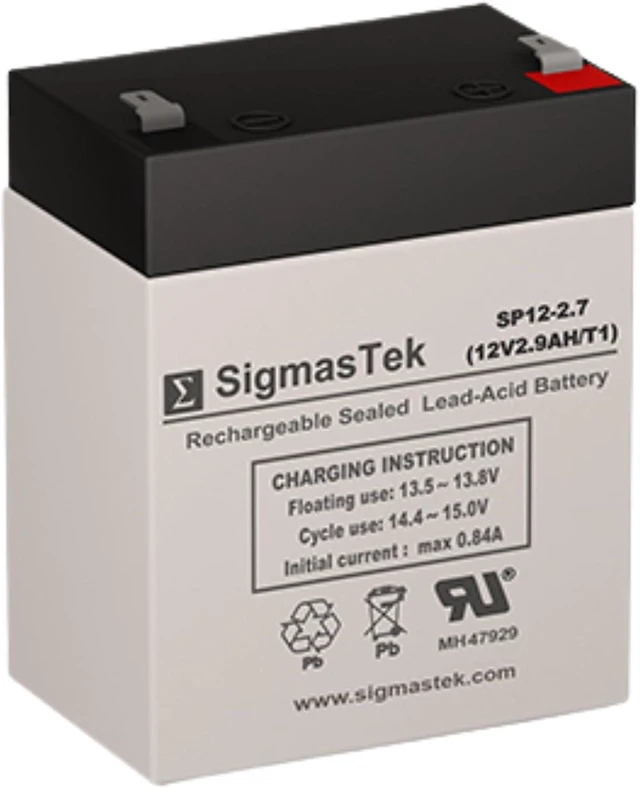 Main image of SigmasTek LP12-2.9 Compatible SLA Battery, 12V 2.9Ah F1 SP12-2.7 (T1)