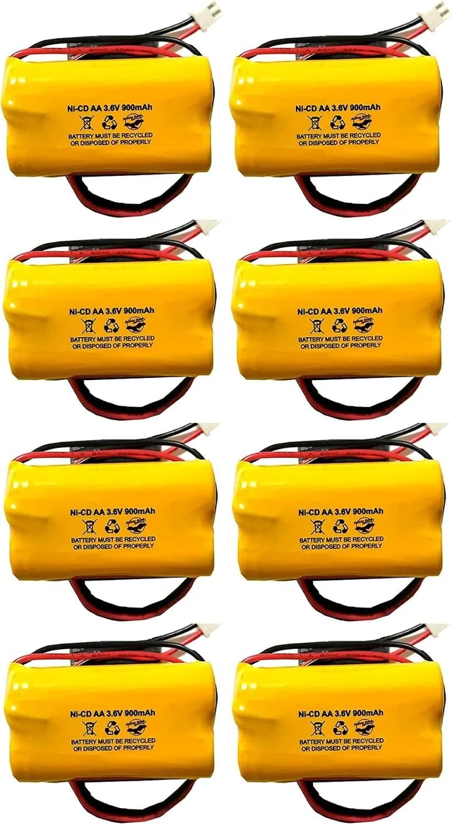 Main image of AA900MAH 3.6V 6200RP 6200-RP Exitronix 10010037 253799 TOPA 3.6v 900mAh Ni-CD Battery Pack for Exit Sign Emergency Light Fire (8 Pack, 8, Count)