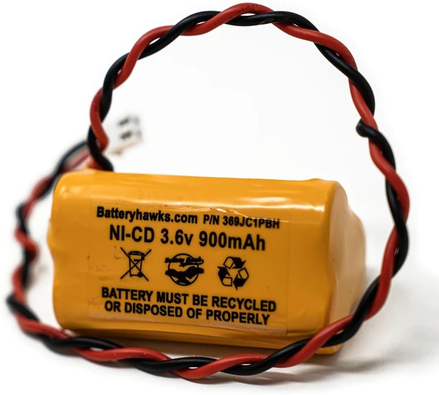 Alt view image 3 of 6 - AA900MAH 3.6V 6200RP 6200-RP Exitronix 10010037 253799 TOPA 3.6v 900mAh Ni-CD Battery Pack for Exit Sign Emergency Light Fire (8 Pack, 8, Count)
