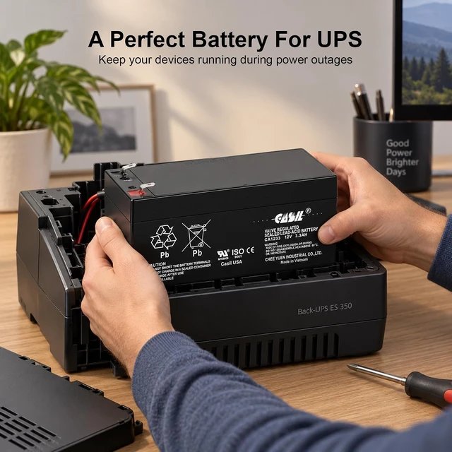 Alt view image 2 of 7 - Casil Replacement Battery for APC Back UPS ES 350