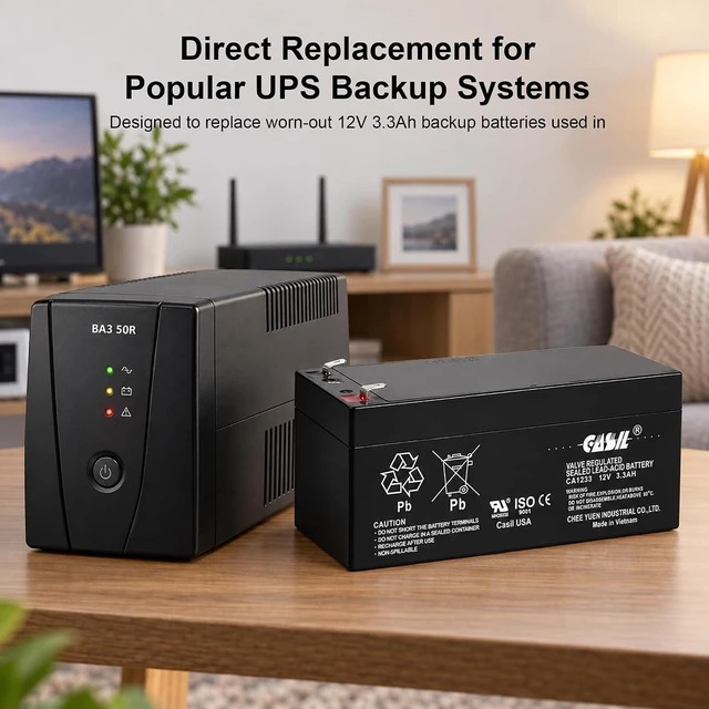 Alt view image 3 of 7 - Casil Replacement Battery for APC Back UPS ES 350