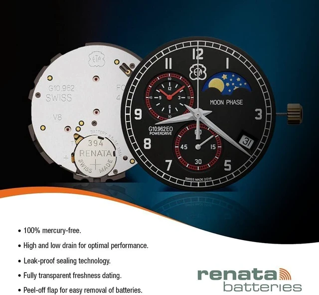 Alt view image 6 of 6 - Renata Batteries 346 / SR712SW Watch Battery (5 Pack)