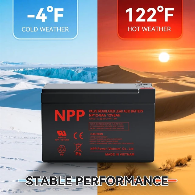 Alt view image 7 of 7 - NPP NP12-8Ah F1 12V 8Ah Rechargeable Sealed Lead Acid Battery, Backup Replacement for Home Alarm Security Systems and Verizon FiOS ONT Units