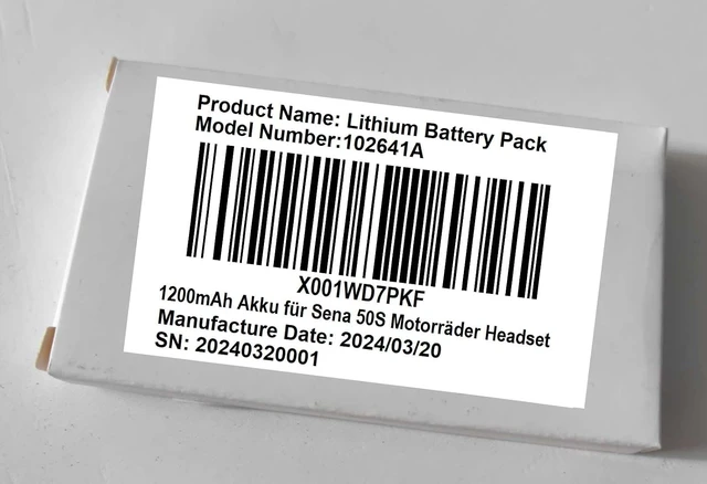 Alt view image 3 of 3 - AOLIKES 1200mAh Battery Replacement for Sena TuffTalk Lite/Tufftalk M/ 50S /30K / 20S EVO Motorcycle Bluetooth Headset Helmet Intercom, Supports 50S Fast Charging