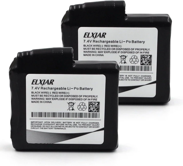 Main image of (2-Pack) 7.4V 3000mAh Li-Po Battery for Heated Gloves and Socks