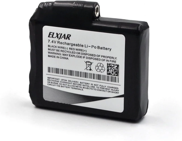 Alt view image 2 of 5 - (2-Pack) 7.4V 3000mAh Li-Po Battery for Heated Gloves and Socks