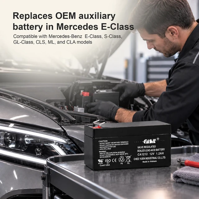 Alt view image 3 of 7 - Casil 12V 1.2Ah Replacement Battery Compatible with ADI/Ademco 484 Security System Technacell TC1212 Emergency Light