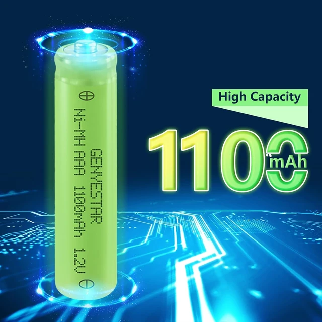 Alt view image 2 of 7 - AAA Rechargeable Batteries 1100mAh High Capacity Performance 1.2V, Per Charged Ni-MH Triple A Batteries Low Self Discharge AAA Rechargeable Battery