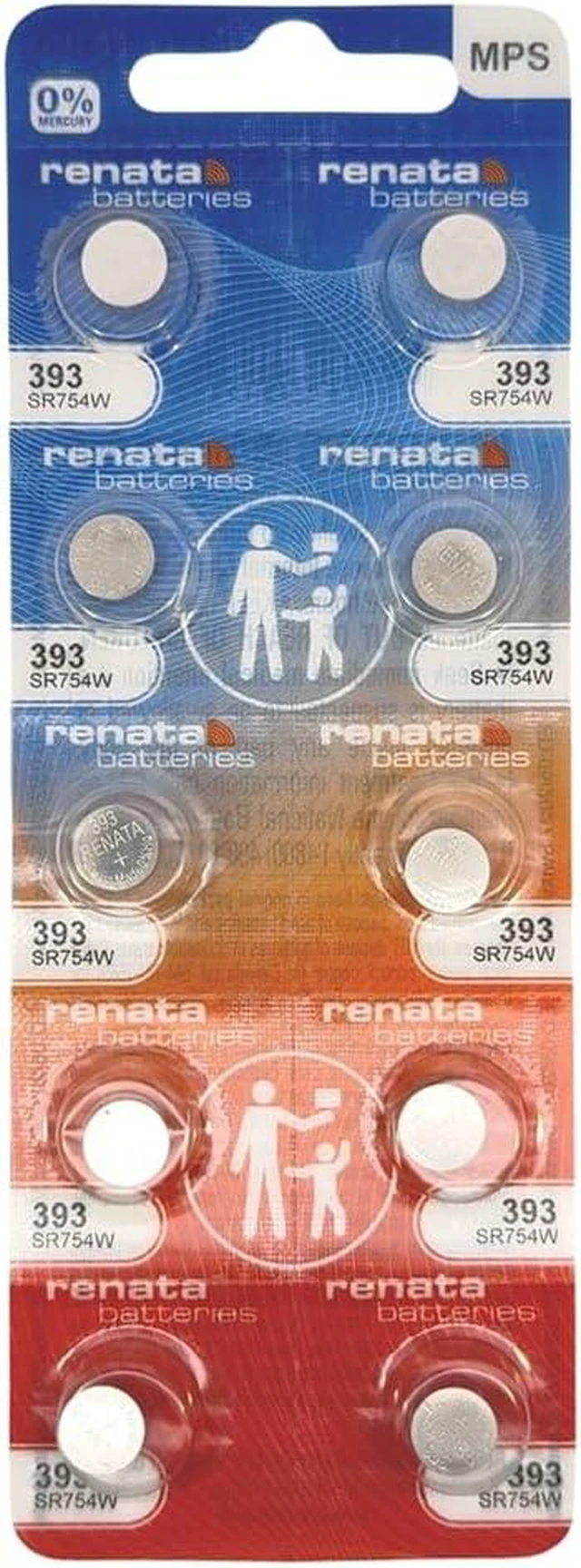 Main image of Renata Non-Rechargeable Battery, Watch, Single Cell, Silver Oxide, 80 Mah, 1.55 V, Sr48, Flat Top, 7.9 Mm Rohs Compliant: Na - 393