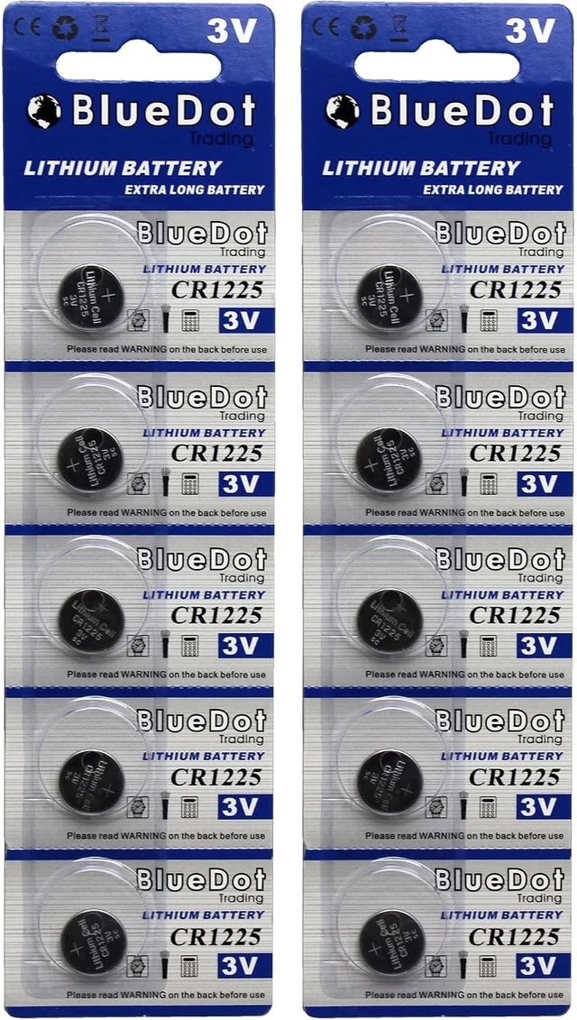 Alt view image 5 of 5 - BlueDot Trading CR1225 Coin Button Cell Battery 3V Lithium-Metal for Thermometers, Watches, Key Fobs, Laser Pointers, Medical Devices, Calculators, and More, (50-Pack)