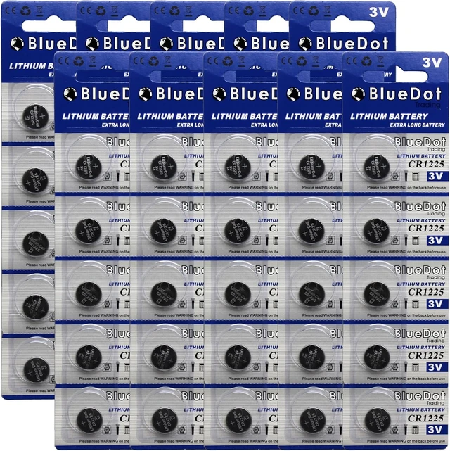 Alt view image 4 of 5 - BlueDot Trading CR1225 Coin Button Cell Battery 3V Lithium-Metal for Thermometers, Watches, Key Fobs, Laser Pointers, Medical Devices, Calculators, and More, (50-Pack)