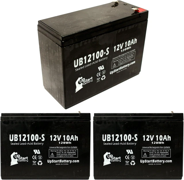 Main image of 3X 12V 10Ah UB12100-S for Neuton CE6 Battery 36V 10AH Mowers SLA AGM