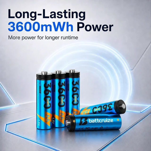Alt view image 2 of 7 - 12-Pack AA Lithium Rechargeable Batteries with 12-Slot Charger