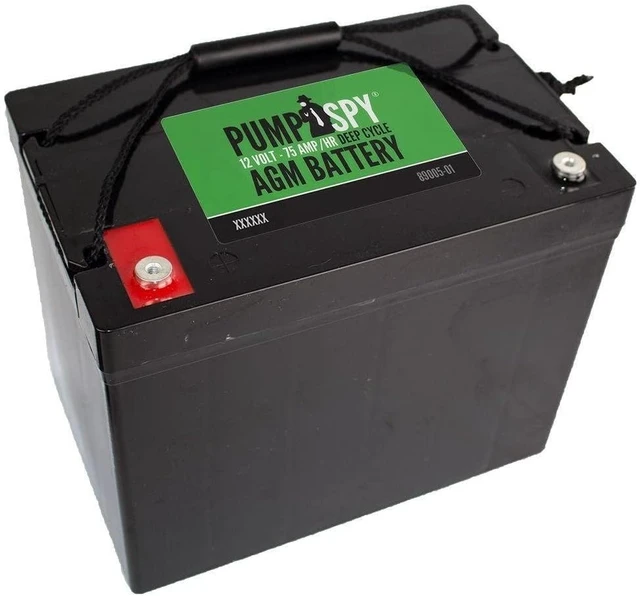 Alt view image 5 of 5 - PumpSpy 12V 75Ah AGM Battery for Sump Pumps, Maintenance-Free,
