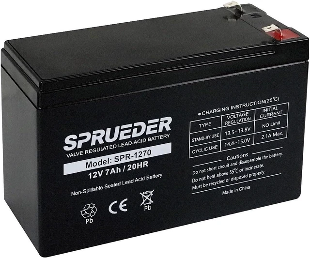 Main image of 12 Volt 7Ah Rechargeable Sealed Lead Acid(SLA) Battery with F1 Terminal