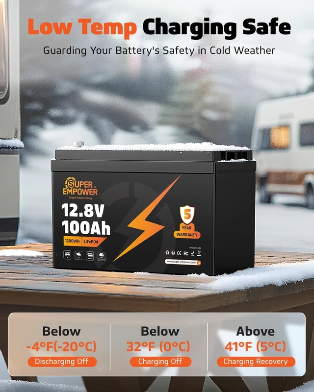 Alt view image 4 of 7 - 12.8.V 100Ah LiFePO4 Battery, BCI Group 31 Deep Cycle Battery, 2 Pack