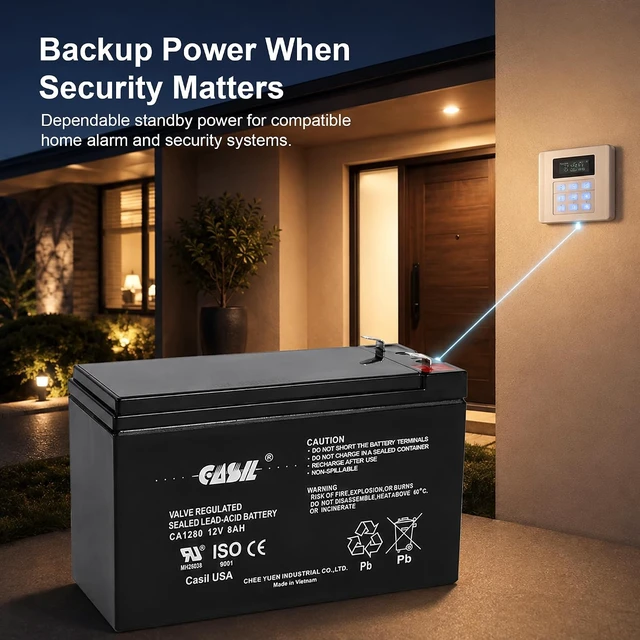 Alt view image 2 of 7 - Casil 12V 8Ah Replacement Battery Compatible with APC Back-UPS ES BE550G 2 Pack (I)