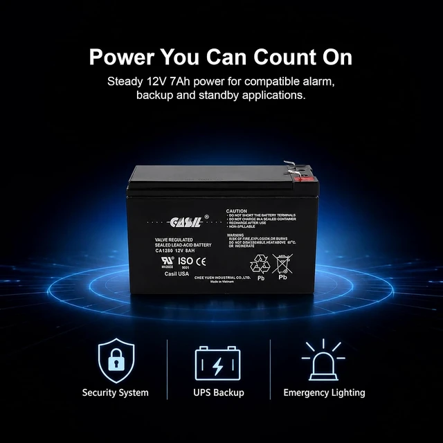 Alt view image 5 of 7 - Casil 12V 8Ah Replacement Battery Compatible with APC Back-UPS ES BE550G 2 Pack (I)