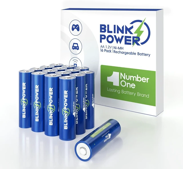 Main image of Blinkspower Rechargeable AA Batteries 16 Pack, 3000mAh NO.1 Lasting 1.2V NiMH AA Batteries, Recharge up to 1500x Times for Household and Gaming Devices