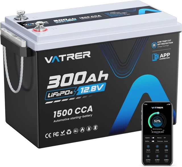 Main image of 12V 300Ah Lithium LiFePO4 Battery (APP Monitoring&Energy Storage&Starting)
