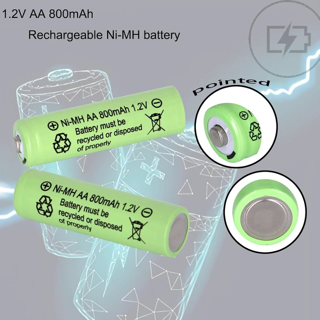 Alt view image 6 of 7 - 16 Pack AA 800mAh 1.2V Ni-MH Rechargeable Batteries for Solar Lights