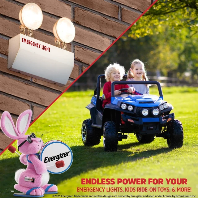 Alt view image 5 of 6 - Energizer EN4.5-6 - 2 Pack - 6 Volt 4.5 Amp Hr, Long Lasting Sealed Lead Acid AGM Rechargeable Battery Ideal for Use in Kids Ride On, Emergency Lighting, Backup Power, and More
