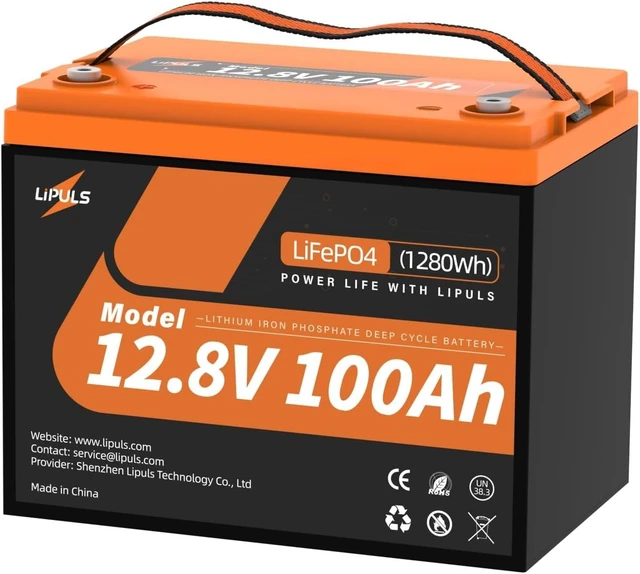 Main image of 12.8V 100Ah LiFePO4 Battery, Group 24 Deep Cycle Lithium Battery