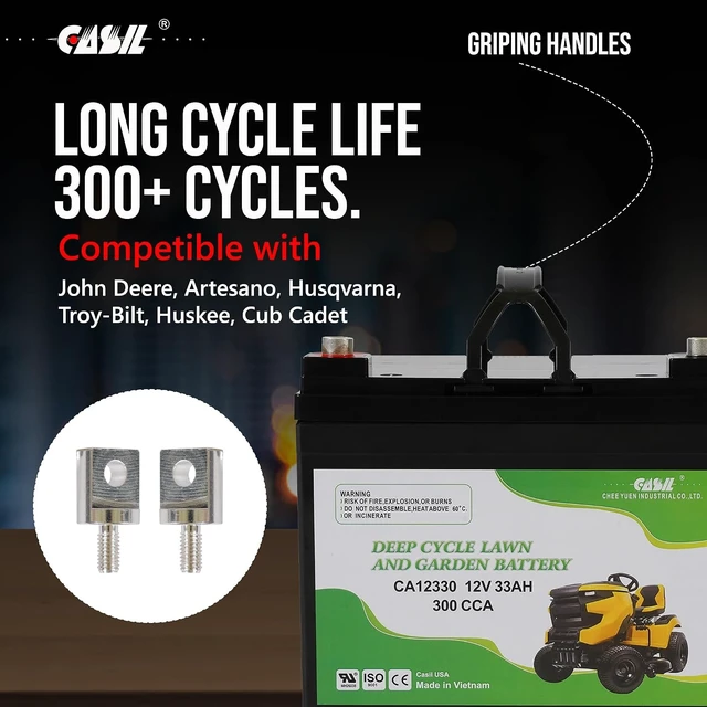 Alt view image 5 of 7 - Casil 12V 300CCA Lawn & Garden Battery AGM U1 BCI Group Battery for Riding Mowers Compatible with Cub Cadet, John Deere, Toro, Craftsman, TCA25015, 163465, U1R-1 Tractors