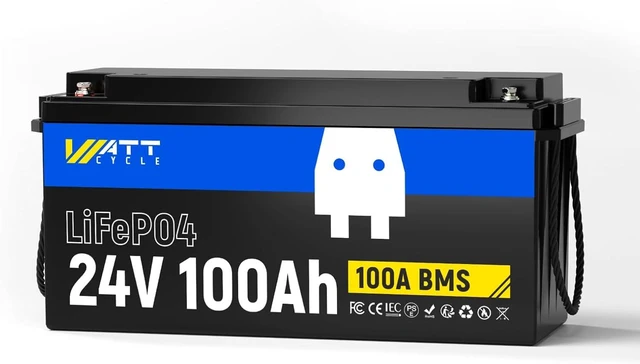 Main image of Wattcycle 24V 100Ah LiFePO4 Battery 100A BMS 2.56kWh A+ Cells