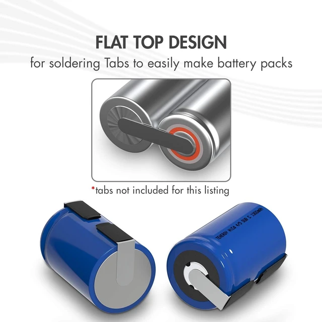 Alt view image 4 of 6 - Tenergy 4/5 SubC 1.2 Volts 1300mAh NiCD Rechargeable Batteries, 15 Pack