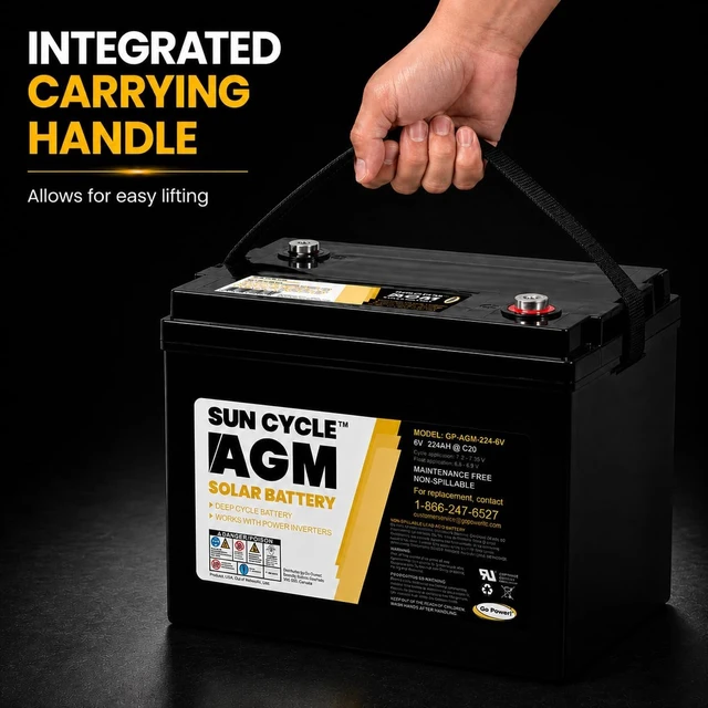 Alt view image 6 of 7 - Go Power GP-AGM-100-12 SunCycle Deep Cycle 12V AGM Solar Battery