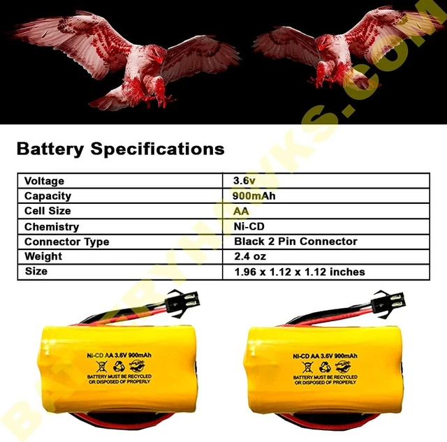Alt view image 3 of 7 - ELB B001 ELBB001 ELB-B001 AA900MAH 3.6v 900mAh Exit Sign Emergency Light NiCad Battery ANIC1566 0253799 (8 Pack, 8, Count)