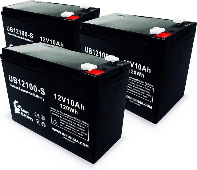 Alt view image 5 of 7 - 3X 12V 10Ah UB12100-S for Schwinn S500 Battery