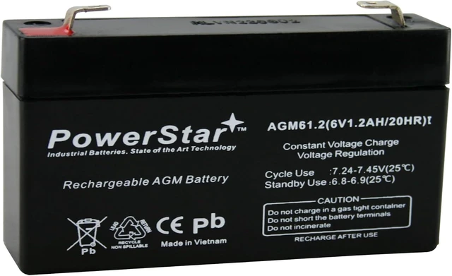 Main image of PowerStar 6V 1.2AH SLA Battery - Back-up Battery for GE Simon & XT Panel - 2 Year Warranty