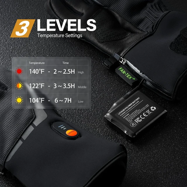 Alt view image 6 of 7 - 7.4V 2500MAH/3000MAH Rechargeable Li-ion Batteries for Heated Gloves (2pcs Included)