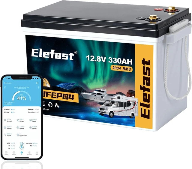 Main image of ELEFAST 12V 330AH Lifepo4 Battery, Big Capacity Lithium RV Battery