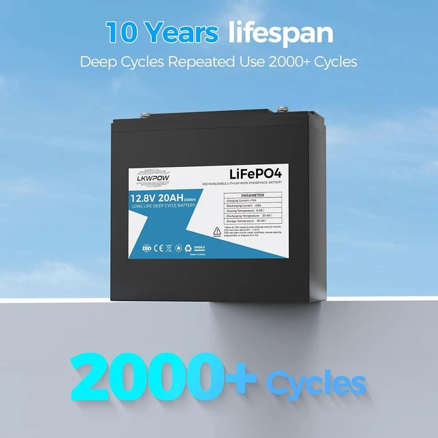 Alt view image 3 of 6 - 12V 20Ah LiFePO4 Lithium Battery with 25A BMS