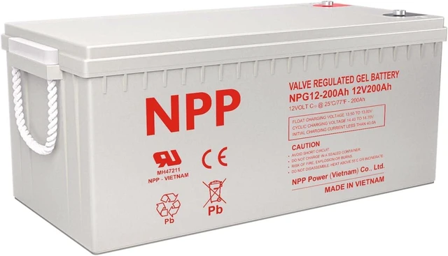 Main image of NPP NPG12-200Ah 12V 200Ah 4D Gel Battery, 1200+ Deep Cycle Rechargeable AGM Backup Power for RV, Marine Trolling Motor, Off-Grid Solar, Cabin Home Appliances