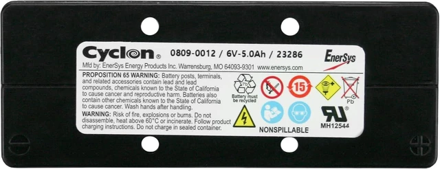 Alt view image 5 of 5 - EnerSys Hawker Cyclon 0809-0012 6v-5.0ah Battery. 6v 5ah Monoblock. US Made!!