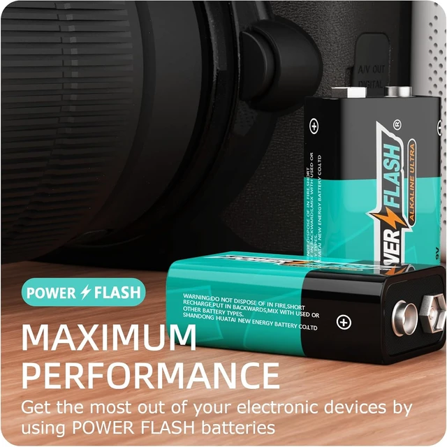 Alt view image 2 of 6 - 9V Batteries with Fresh Date - 12 Count Family Pack - Ultra Long Lasting All Purpose 9 Volt Battery
