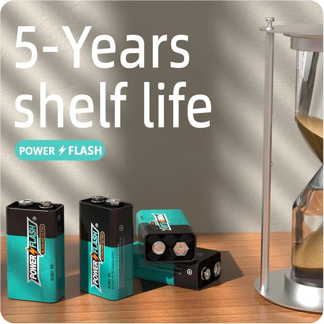 Alt view image 3 of 6 - 9V Batteries with Fresh Date - 12 Count Family Pack - Ultra Long Lasting All Purpose 9 Volt Battery