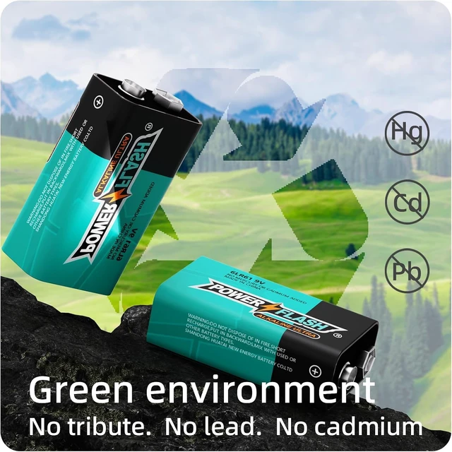 Alt view image 4 of 6 - 9V Batteries with Fresh Date - 12 Count Family Pack - Ultra Long Lasting All Purpose 9 Volt Battery