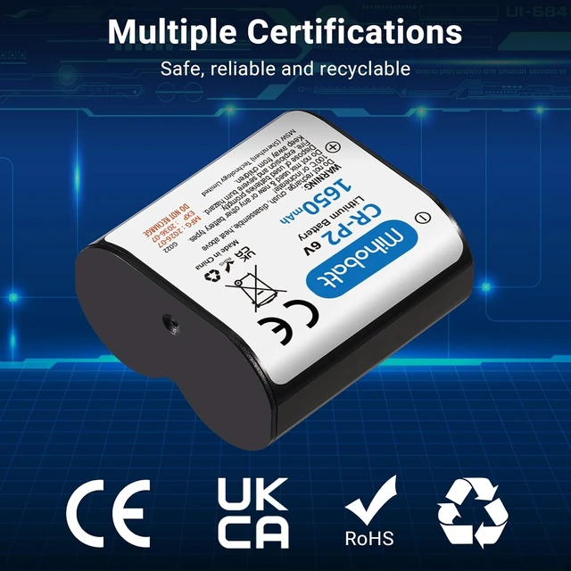 Alt view image 4 of 6 - 5-Pack CR-P2 Battery, 6V 1650mAh Lithium Replacement