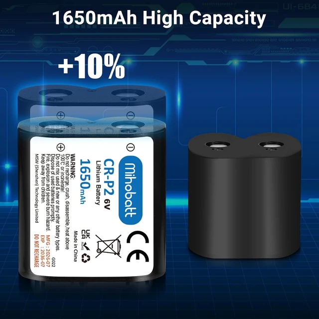Alt view image 6 of 6 - 5-Pack CR-P2 Battery, 6V 1650mAh Lithium Replacement