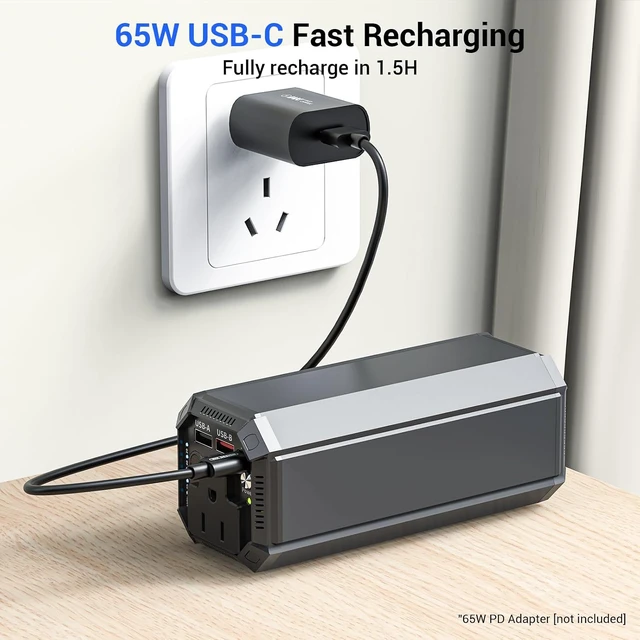 Alt view image 7 of 7 - MAHUEEOL Power Bank with AC 100W,Portable Laptop Charger,98Wh/27000mAh External Battery for Laptop,PD 65W Type-C,Compatible for Outdoor RV Camping Travel Emergency Backup Home