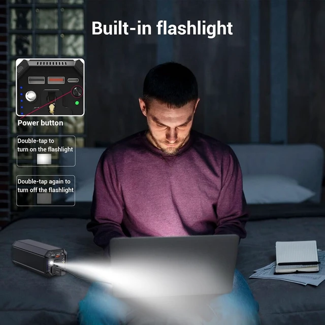 Alt view image 4 of 7 - MAHUEEOL Power Bank with AC 100W,Portable Laptop Charger,98Wh/27000mAh External Battery for Laptop,PD 65W Type-C,Compatible for Outdoor RV Camping Travel Emergency Backup Home