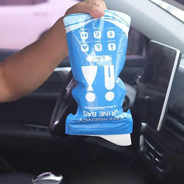Alt view image 3 of 4 - Disposable Urinal Bag Outdoor Emergency Urinate Bags 850ml Emergency Pee/Wee Bags Self Sealing Car Pee Bags for Camping Hiking