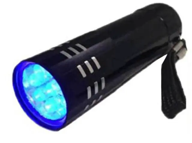 Alt view image 2 of 7 - 9LED Ultra Violet Torch Aluminum Mini 4.5V Ultraviolet Flashlights Waterproof Powered Lightweight Lighting Tool Home Use