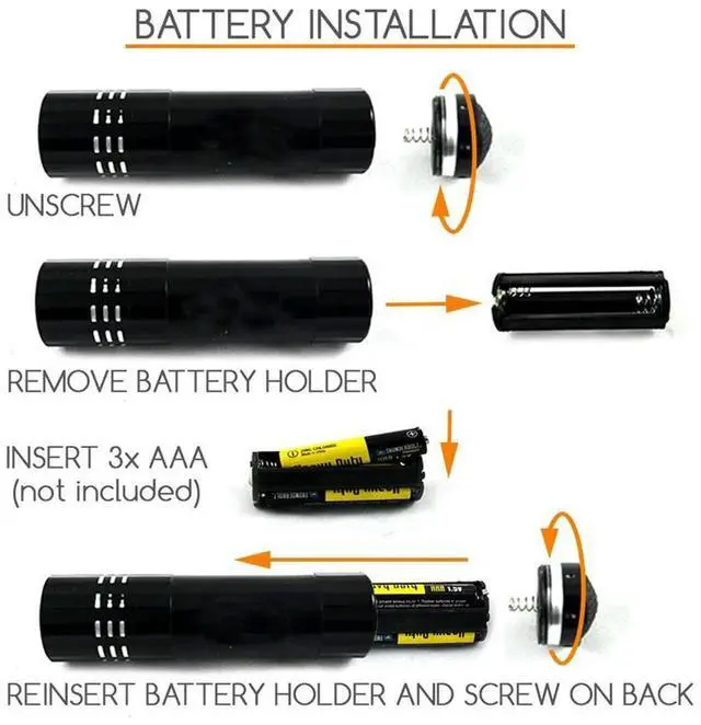 Main image of 9LED Ultra Violet Torch Aluminum Mini 4.5V Ultraviolet Flashlights Waterproof Powered Lightweight Lighting Tool Home Use